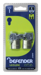 Defender 20mm Brass Padlock Twin Pack